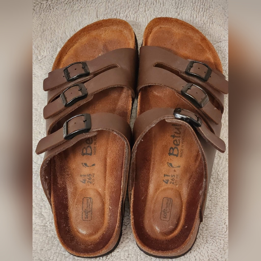 Brown Birkenstock Betula Three Strap Sandals